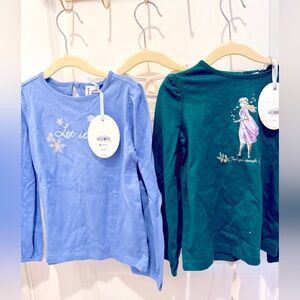 New With Tags Janie and Jack Long Sleeve Shirts - Size 5T BUNDLE Frozen